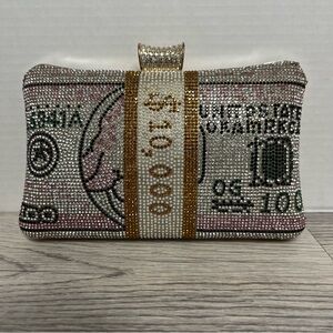 Crystal Beaded $10,000 Hard-case Clutch Purse.